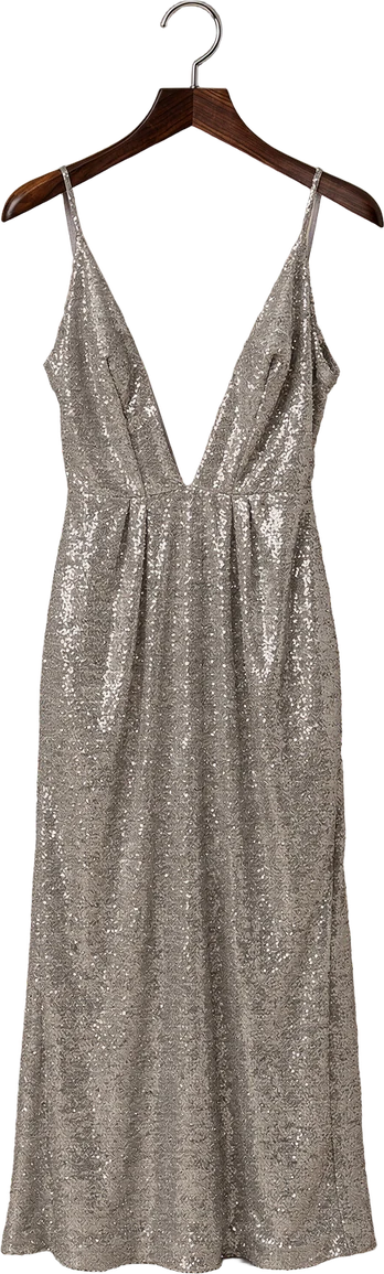 The Sandbar Gown on a hanger